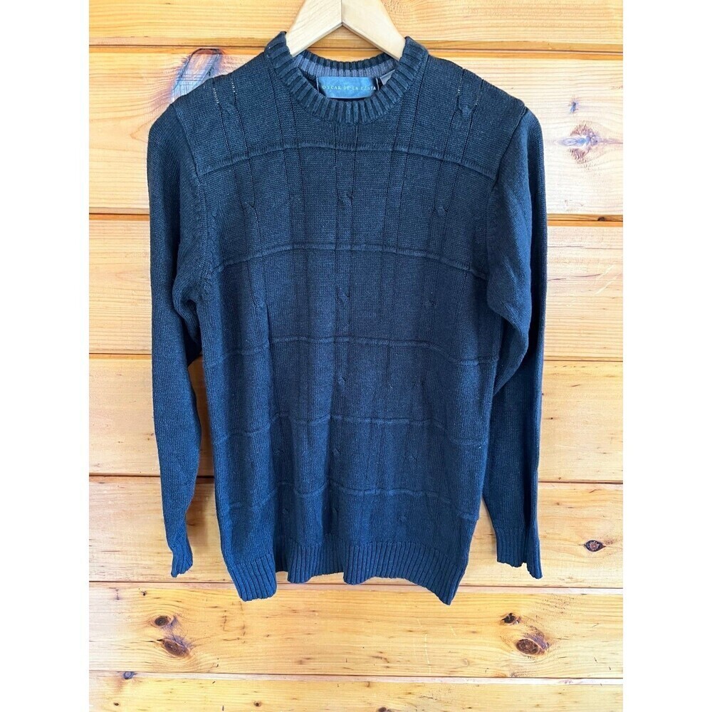 Men's Oscar De La Renta  Slate Blue Crewneck Pullover Sweater
